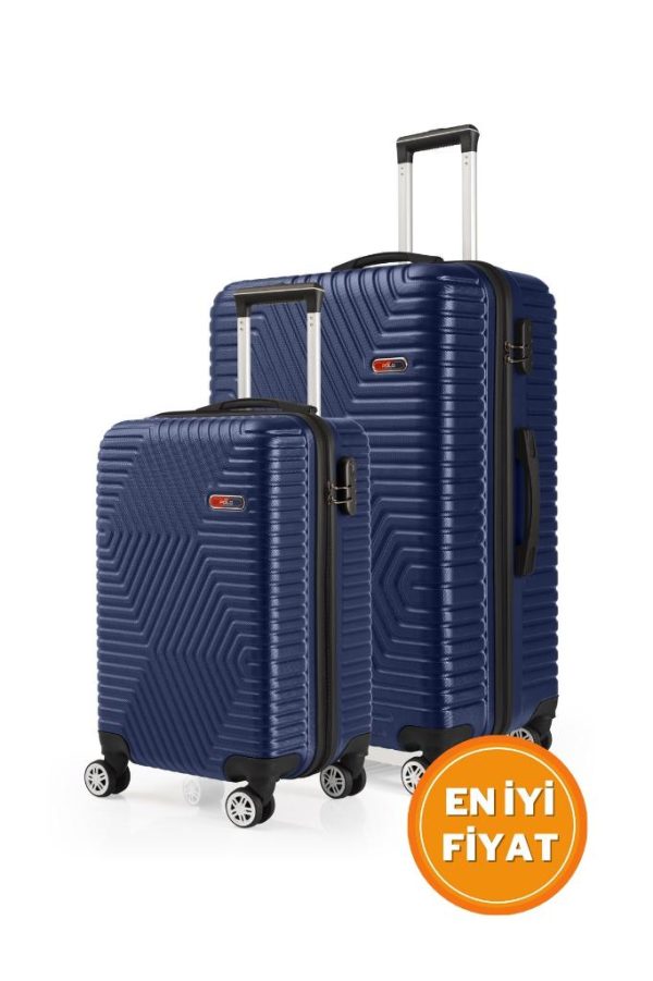 G&D Polo Suitcase Abs Kabin Ve Büyük Boy Lacivert 2'li Valiz Seti 600.04-Set-BK