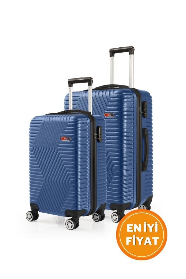 G&D Polo Suitcase Abs Kabin Ve Orta Boy Çivit Mavi 2'li Valiz Seti 600.05-Set-OK