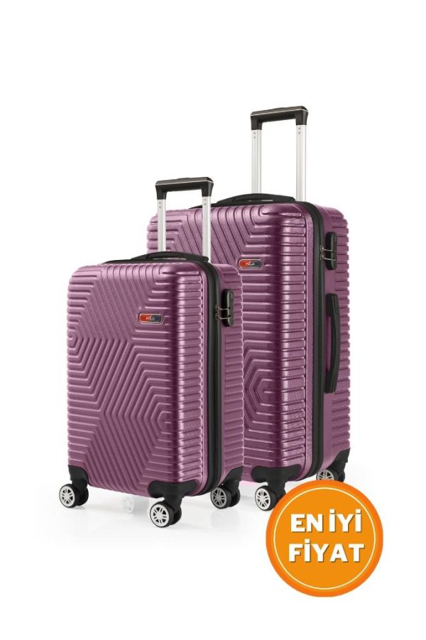 G&D Polo Suitcase Abs Kabin Ve Orta Boy Mürdüm 2'li Valiz Seti 600.09-Set-OK
