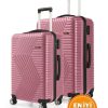 G&D Polo Suitcase Abs Orta Ve Büyük Boy Gül Kurusu 2'li Valiz Seti 600.08-B