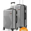 G&D Polo Suitcase Abs Orta Ve Büyük Boy Gümüş Gri 2'li Valiz Seti 600.03-B