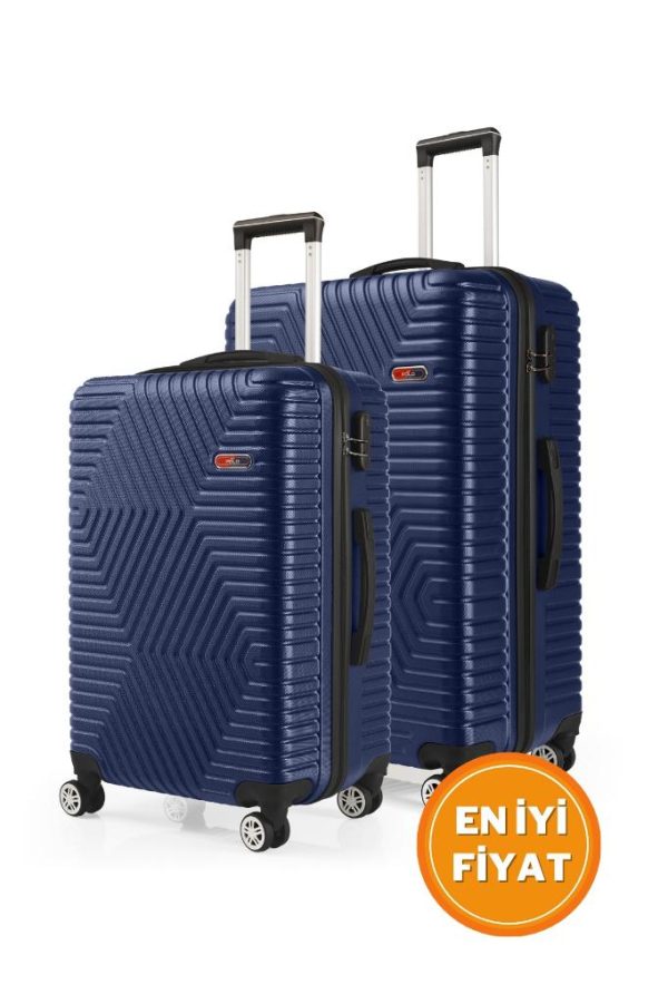G&D Polo Suitcase Abs Orta Ve Büyük Boy Lacivert 2'li Valiz Seti 600.04-B