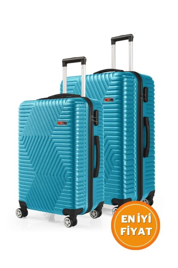 G&D Polo Suitcase Abs Orta Ve Büyük Boy Petrol Yeşili 2'li Valiz Seti 600.21-B