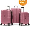 G&D Polo Suitcase Karbon Desenli 3'lü Gül Kurusu Valiz Seyahat Seti 550.08-set