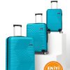G&D Polo Suitcase Abs 3'lü Turkuaz Lüx Valiz Seyahat Seti 600.16-set