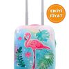 Gedox Kids Pembe Flamingo ve Güneş Desenli Kız Çocuk Valizi 153.03