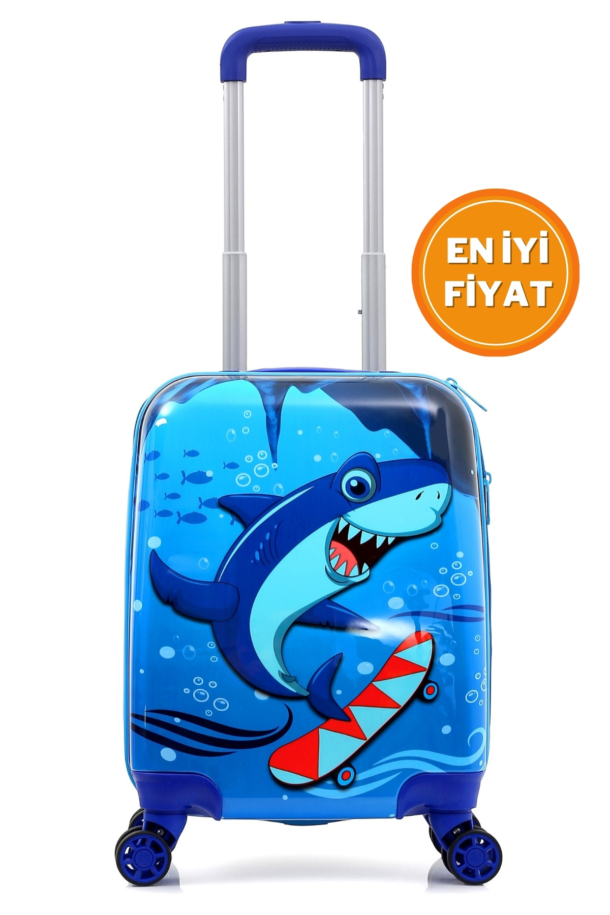 Gedox Kids Lacivert Mavi Köpek Balığı Shark Desenli Erkek Çocuk Valizi 155.05