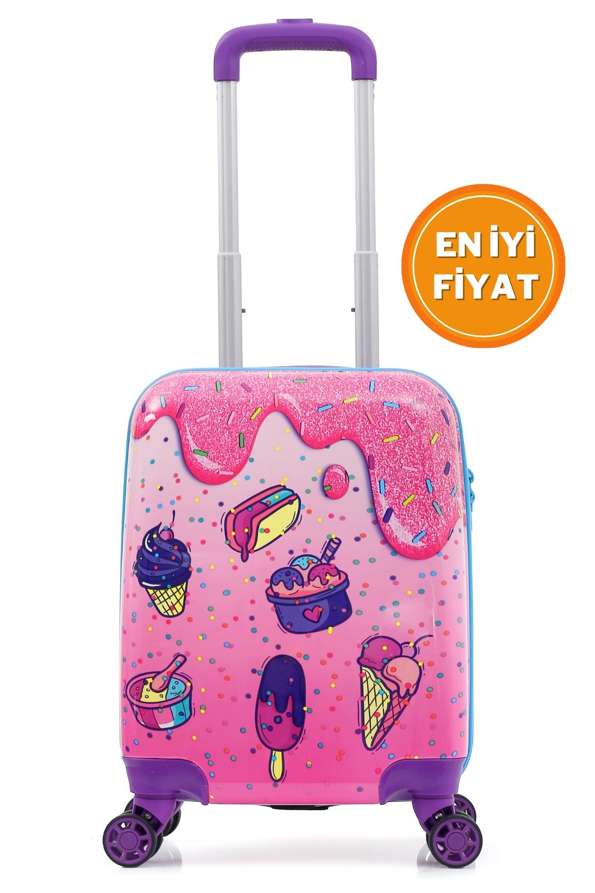 Gedox Kids Pembe Dondurma Mavi İce Cream Desenli Kız Çocuk Valizi 152.02