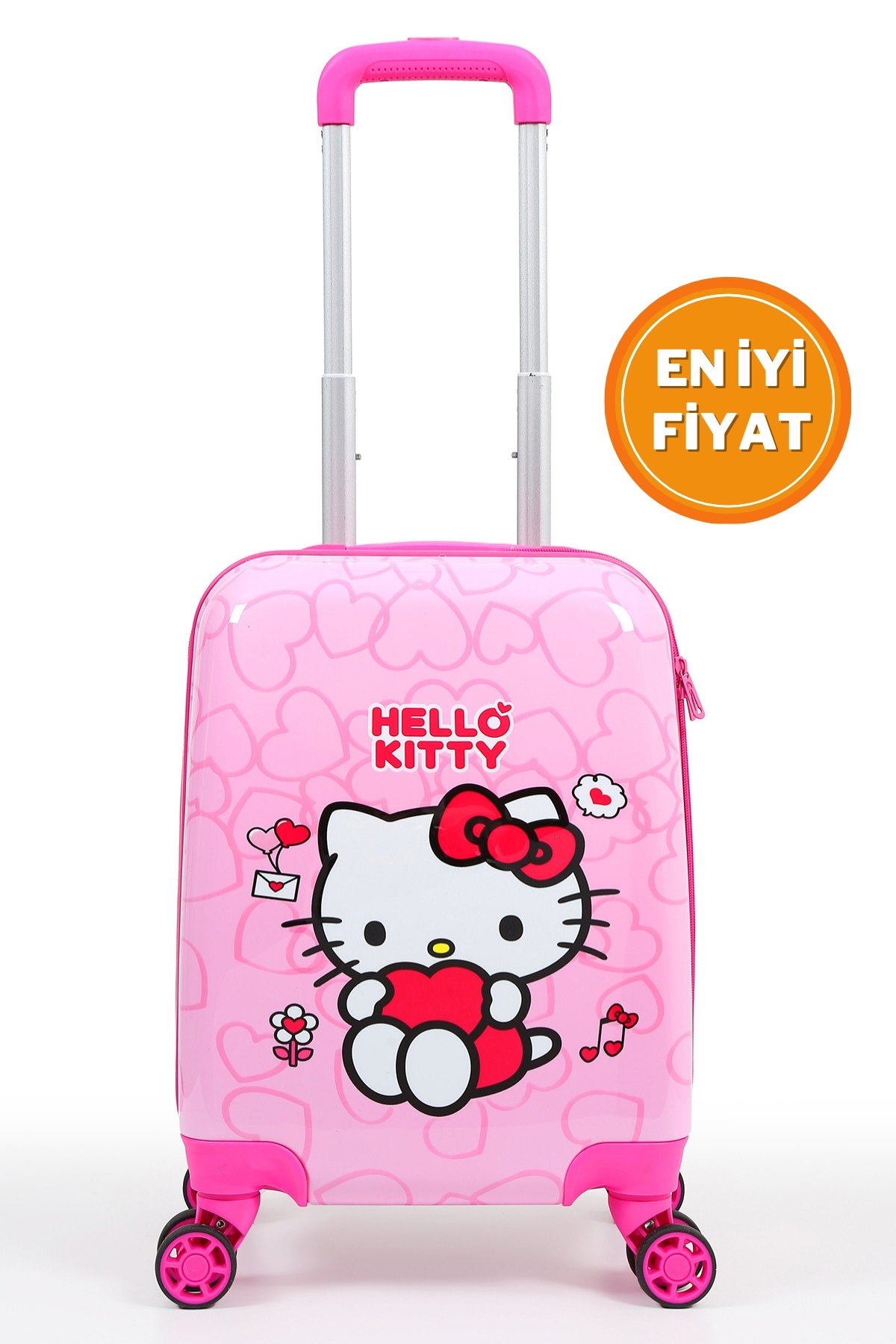 Gedox Kids Hello Kitty Lisanslı Çocuk Valizi – Pembe | Darbeye Dayanıklı – 33L – 360° Tekerlekli